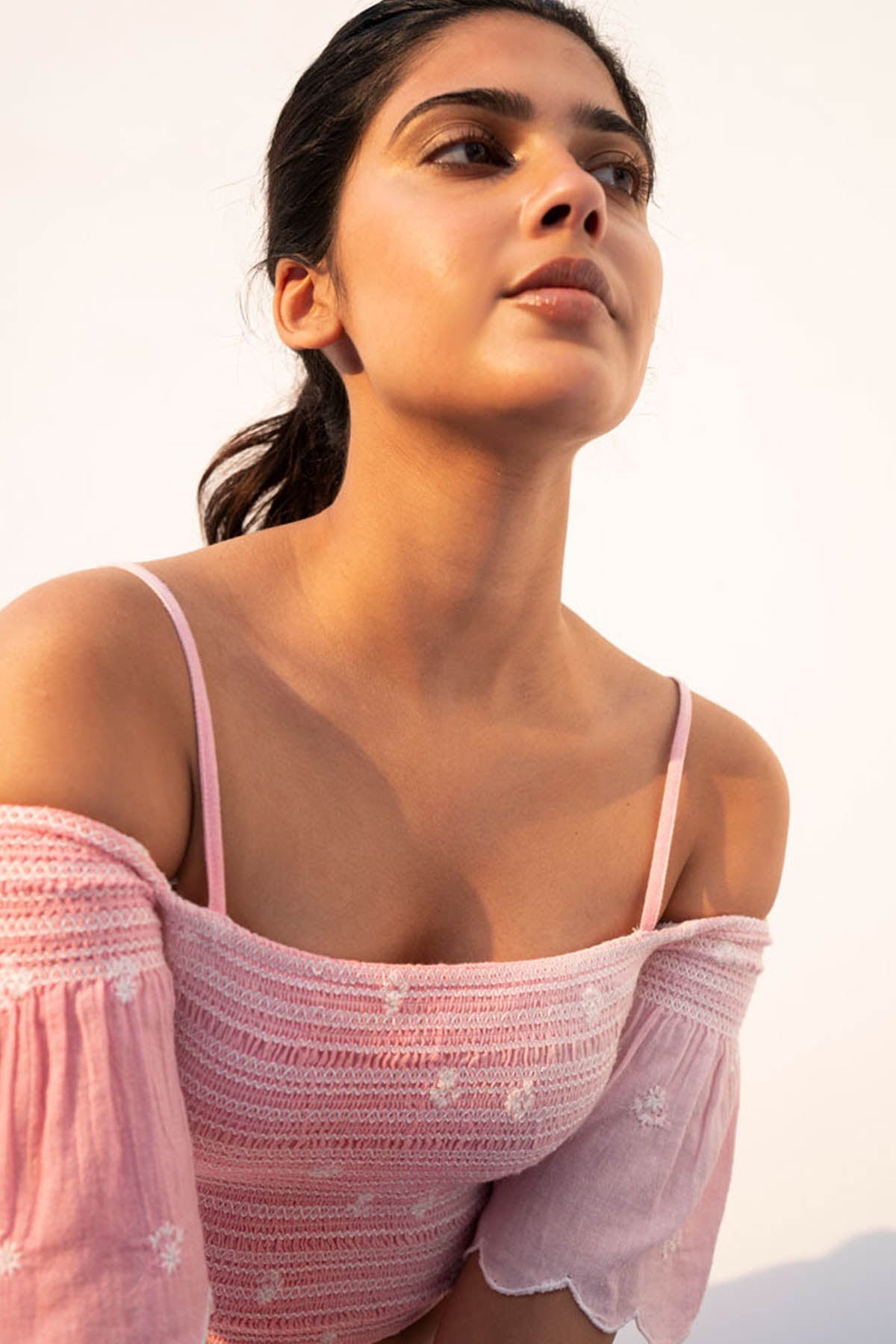 Buy Pink Off Shoulder Crop Top By Beachbum Online